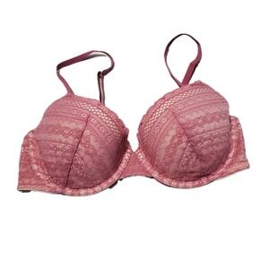 Victoria's Secret Pink Lace Push-Up Bra 34D Underwire‎ Lingerie Sexy